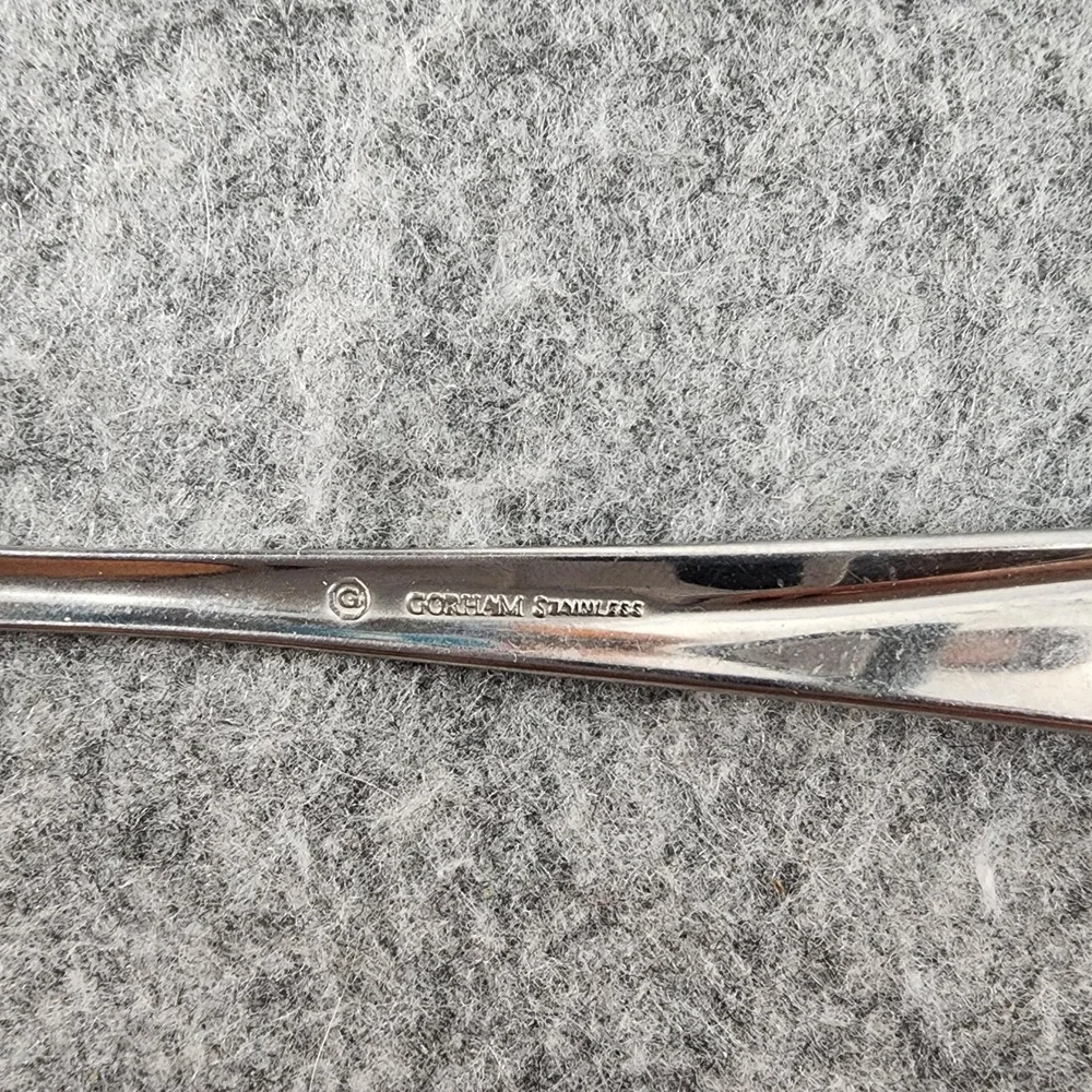 Gorham Stainless Steel Iced Tea Spoons Set of 8 Mid Century Modern Silver 7.5in